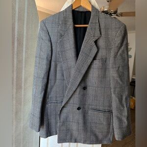 Vintage Nordstrom Wool Double Breasted Plaid Women’s Blazer